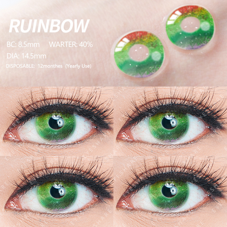 【COD】Halloween 2pcs Lensa Kontak Badut Pelangi Kartun Cosplay Lensa Halloween Kontak Softlens