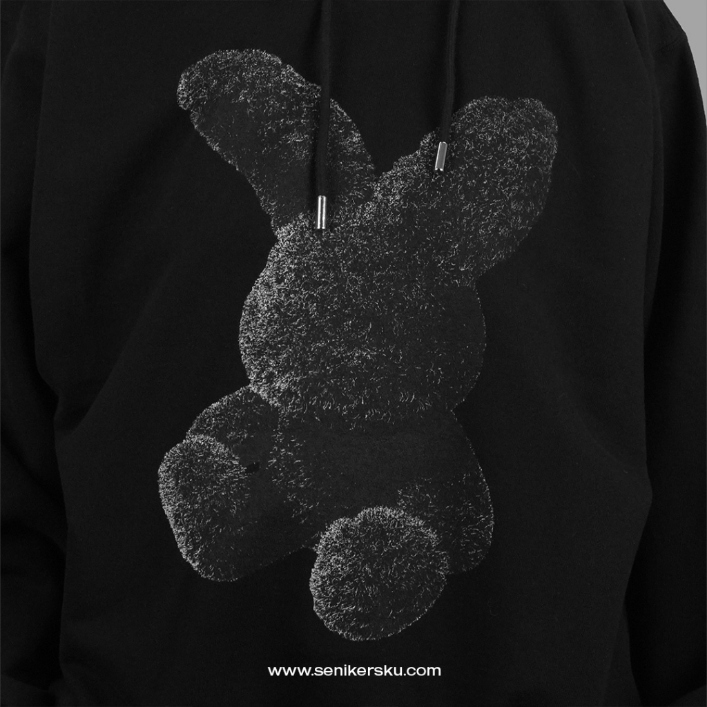 ADLV Fuzzy Rabbit Black Hoodie