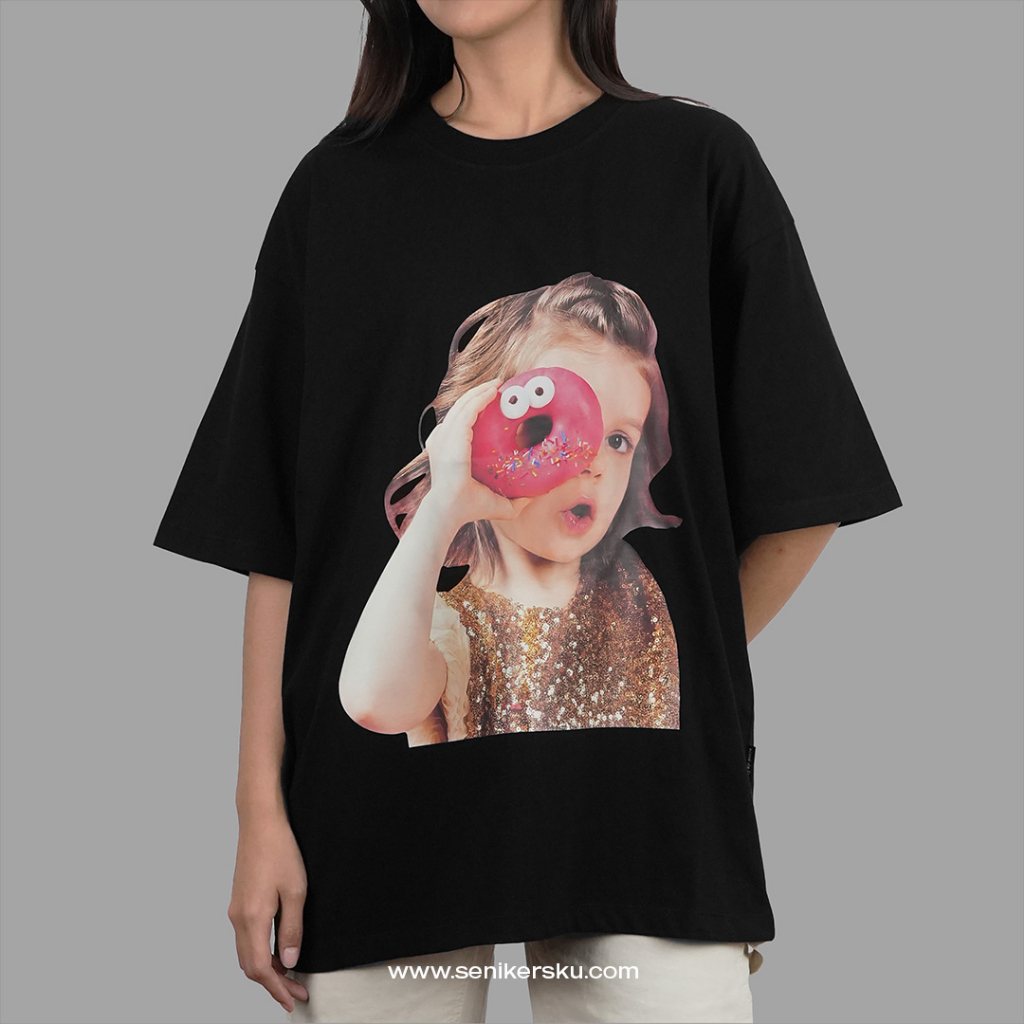 ADLV Donut Girl Gold Black Tee