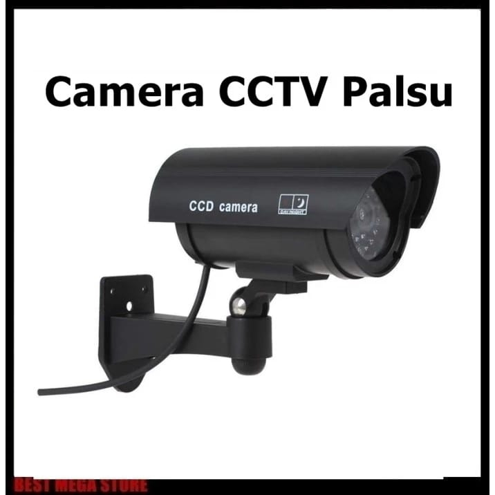 Kamera CCTV Dummy  Palsu / Fake Camera Outdoor / Lampu Simulasi Tiruan