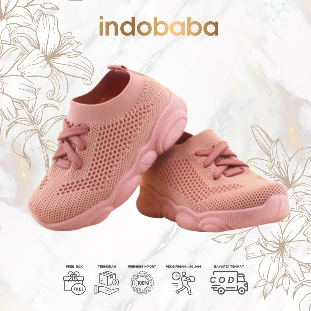 indobaba Sepatu Anak Perempuan Laki Laki Loafers Import Sekolah 1-6 Tahun Bahan Canvas S120