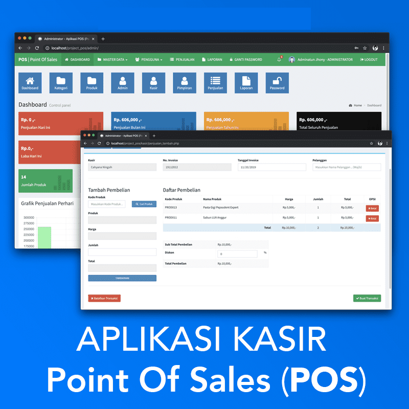 Aplikasi Penjualan Kasir Point Of Sales (POS) PHP MySQLi & Ajax