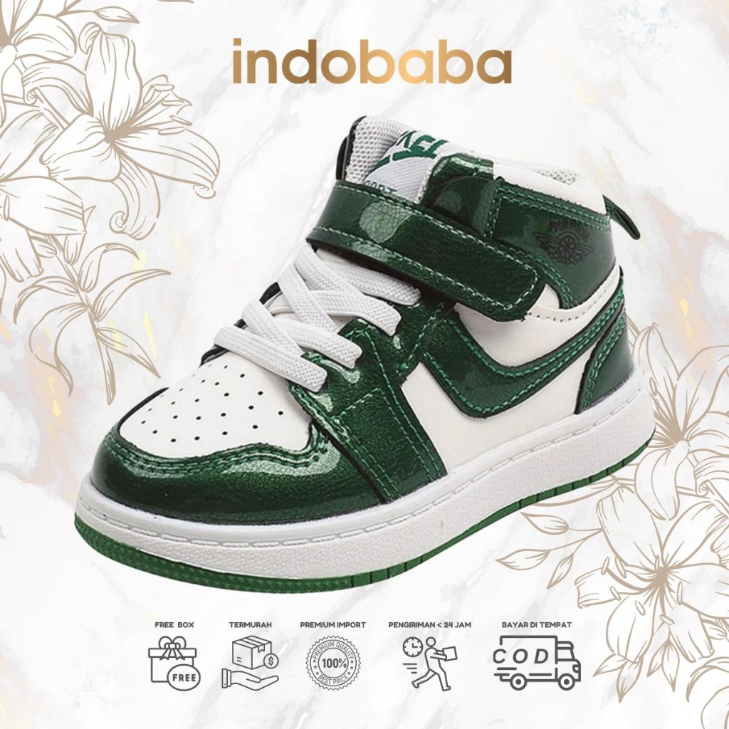 indobaba Sepatu Anak Perempuan Sneakers Anak Import Sport Glossy 1-5 Tahun S135