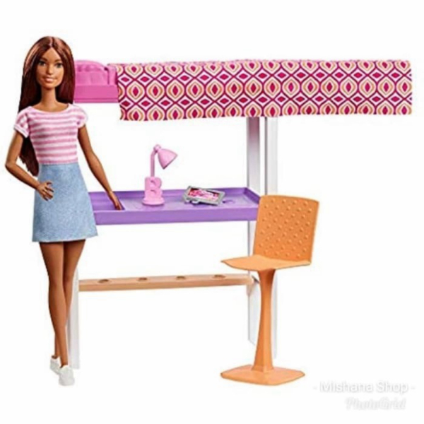 

Unik Boneka Barbie Mattel Loft Bed Study Desk Meja Tempat Tidur Playset Berkualitas