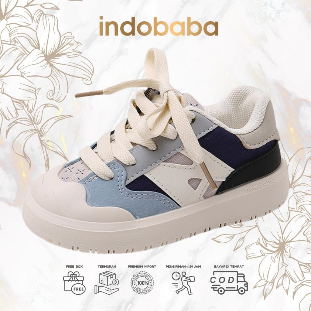 indobaba Sepatu Anak Perempuan Sneakers Anak Import Casual Canvas 1-5 Tahun S140