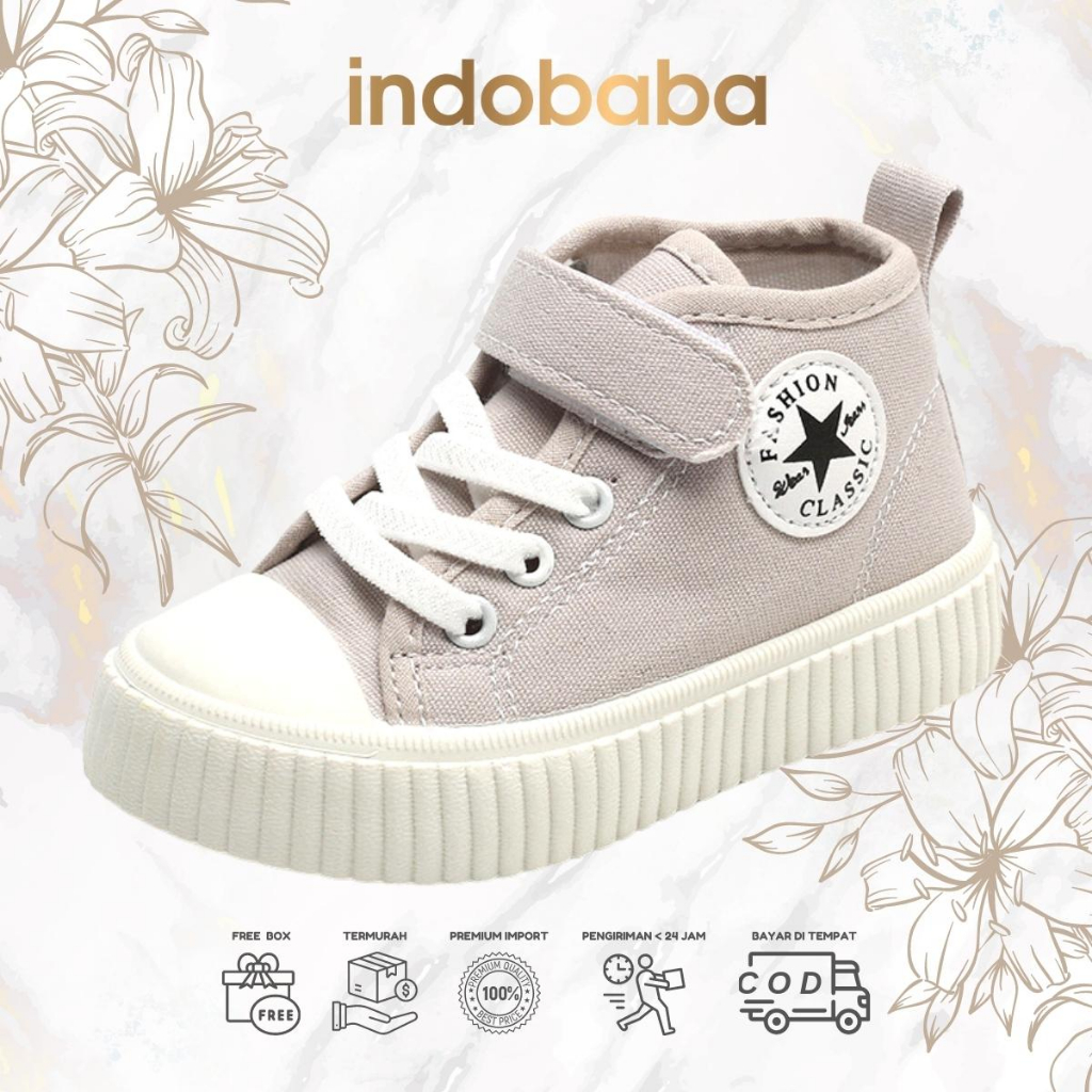 indobaba Sepatu Anak Perempuan Sneakers Anak Import Fashion Canvas 1-5 Tahun S146