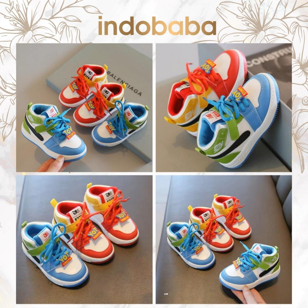 ✅INDOBABA✅ Sepatu Anak Perempuan Sneakers Anak Import Fashion Sport Sintetis 1-5 Tahun #881488