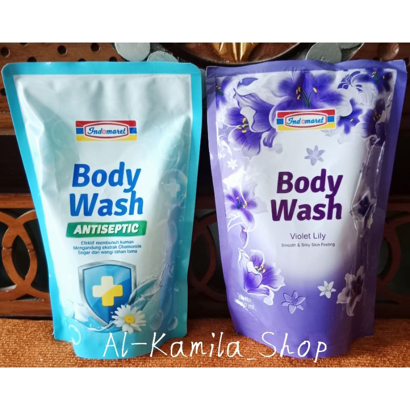 Indomaret Body Wash/Sabun Mandi Cair Reffil 450mL & Hand Wash Pump 500ml ~ Indomaret Body Wash Viole