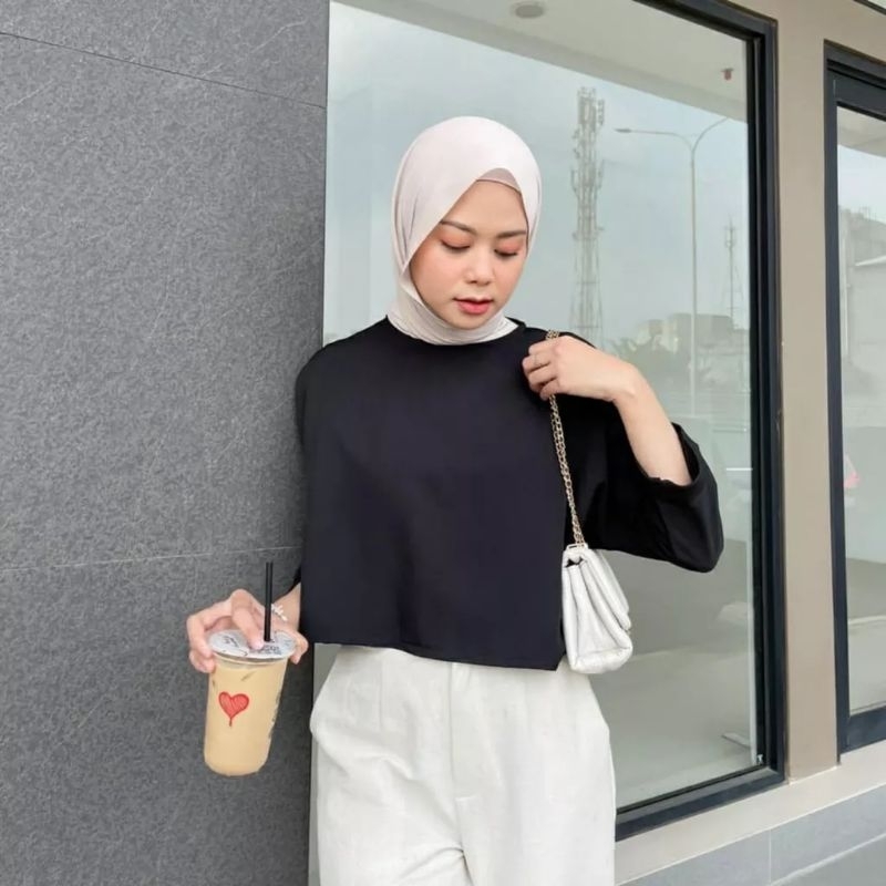 Stacy Crop Top Atasan Wanita Outer Blouse