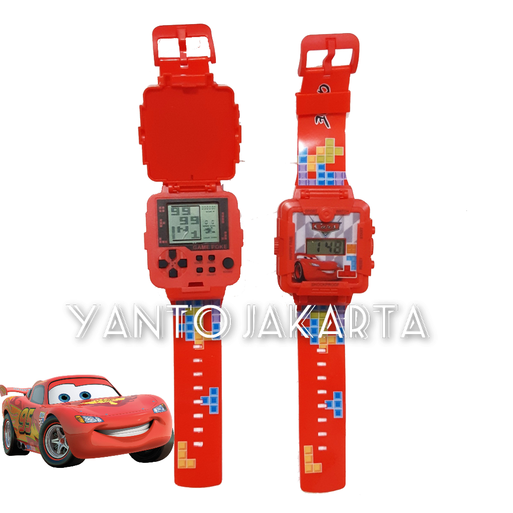 JAM TANGAN ANAK LAKI LAKI CARS MC QUEEN GAME TETRIS