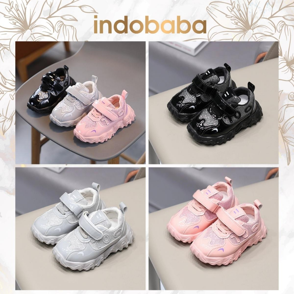 indobaba Sepatu Anak Perempuan Sneakers Anak Sport Fashion Import Premium 1-5 Tahun S169