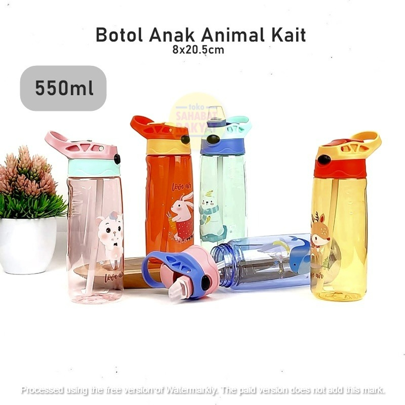 Botol Anak Sedotan Animal Kait 550ml