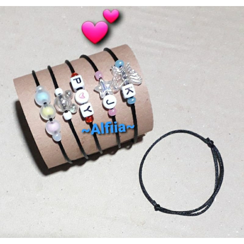 gelang serut anak / remaja / gelang wanita / gelang couple / unisex / gelang costum / gelang nama