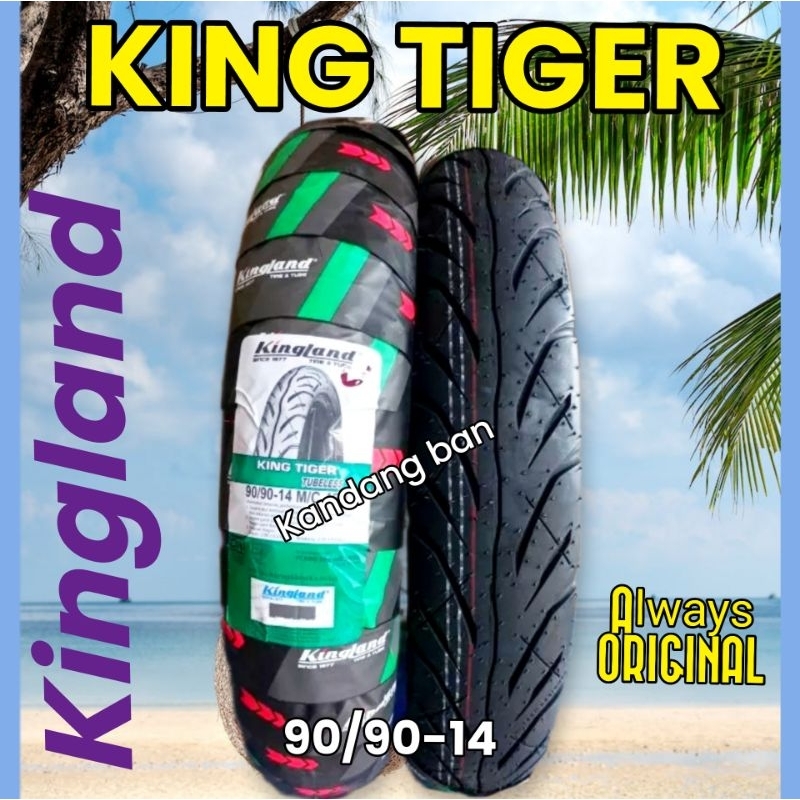 PROMO.. HARGA SPESIAL..BAN TUBLES MATIC KINGLAND KING TIGER 90/90.14 BAN BARU, FREE PENTIL