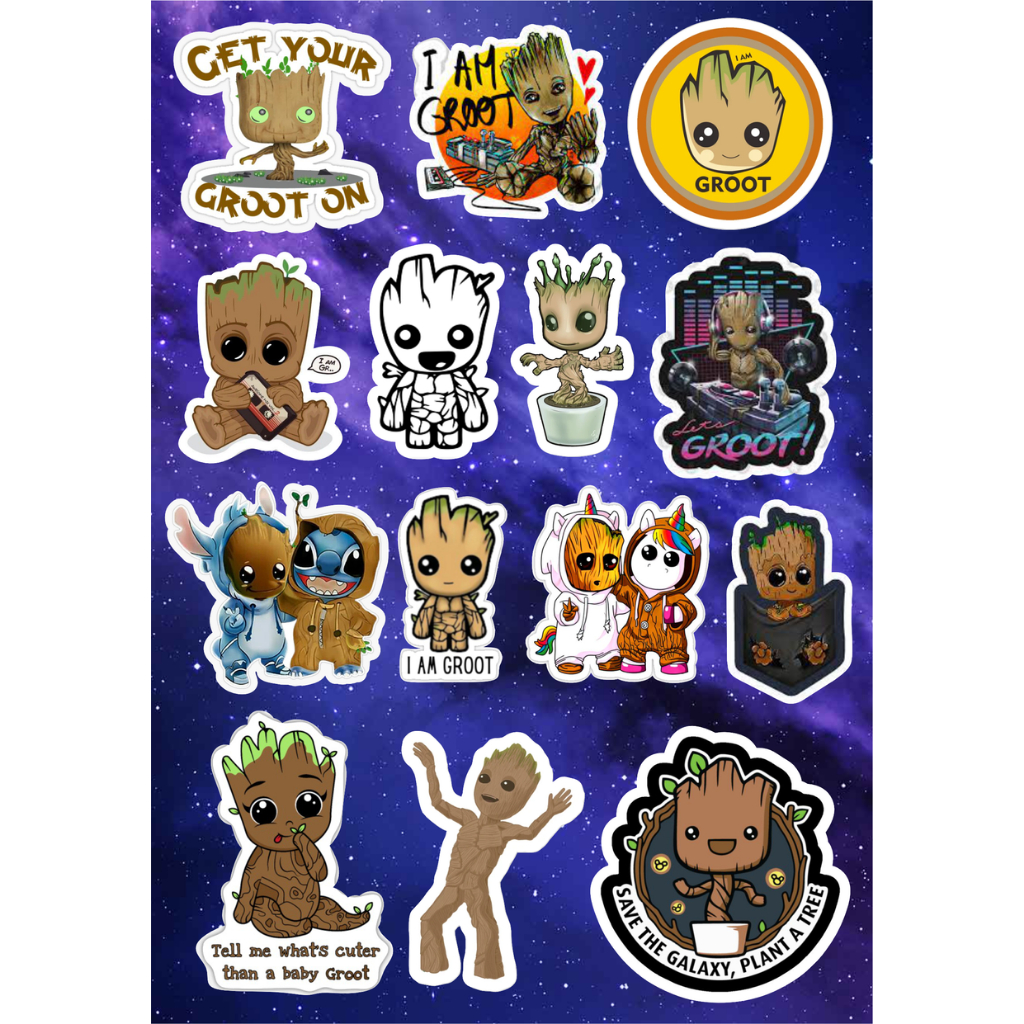 

Sticker Gambar I AM GROOT Stiker Vinyl Laminasi Glossy KISS Cut / DIE Cut