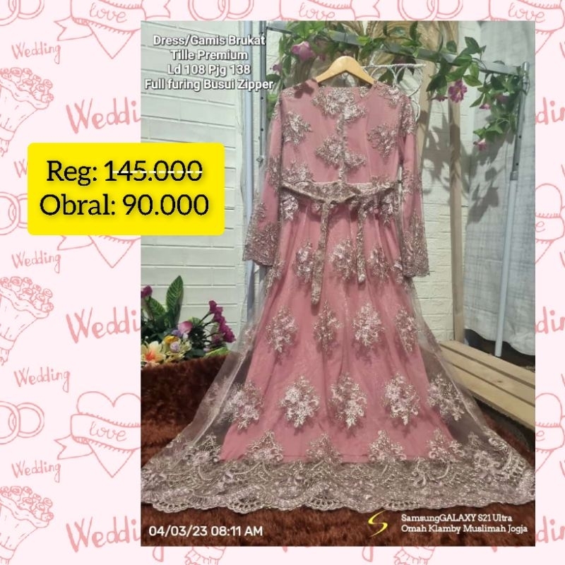 cuci gudang, obral harga ga masuk akal gamis brukat premium (baru bukan PL)