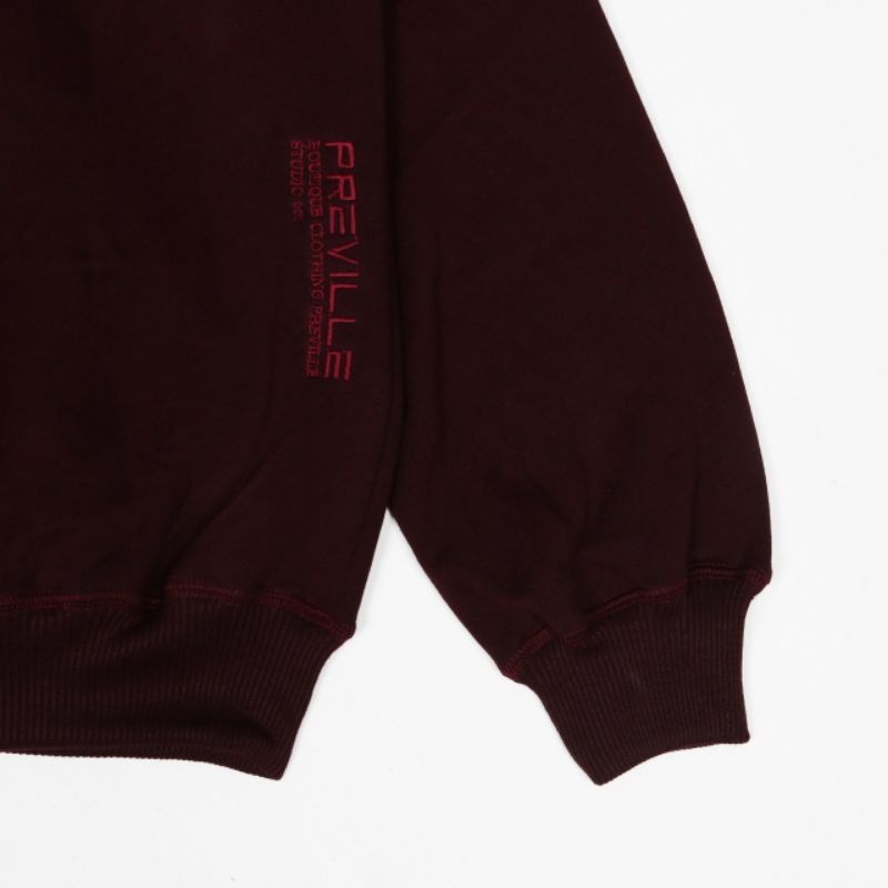 SWEATER HOODIE PREVILLE SUBSCRIPT MAROON