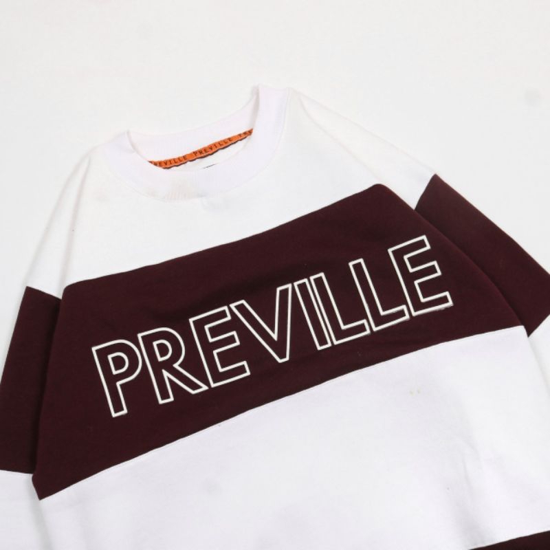 SWEATER RUGBY VINTAGE PREVILLE FLOCKING MAROON