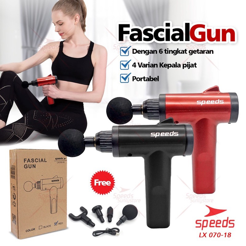 SPEEDS Massage Gun Fascial Gun Alat Pijat Massager Alat Pijat Elektrik 070-18