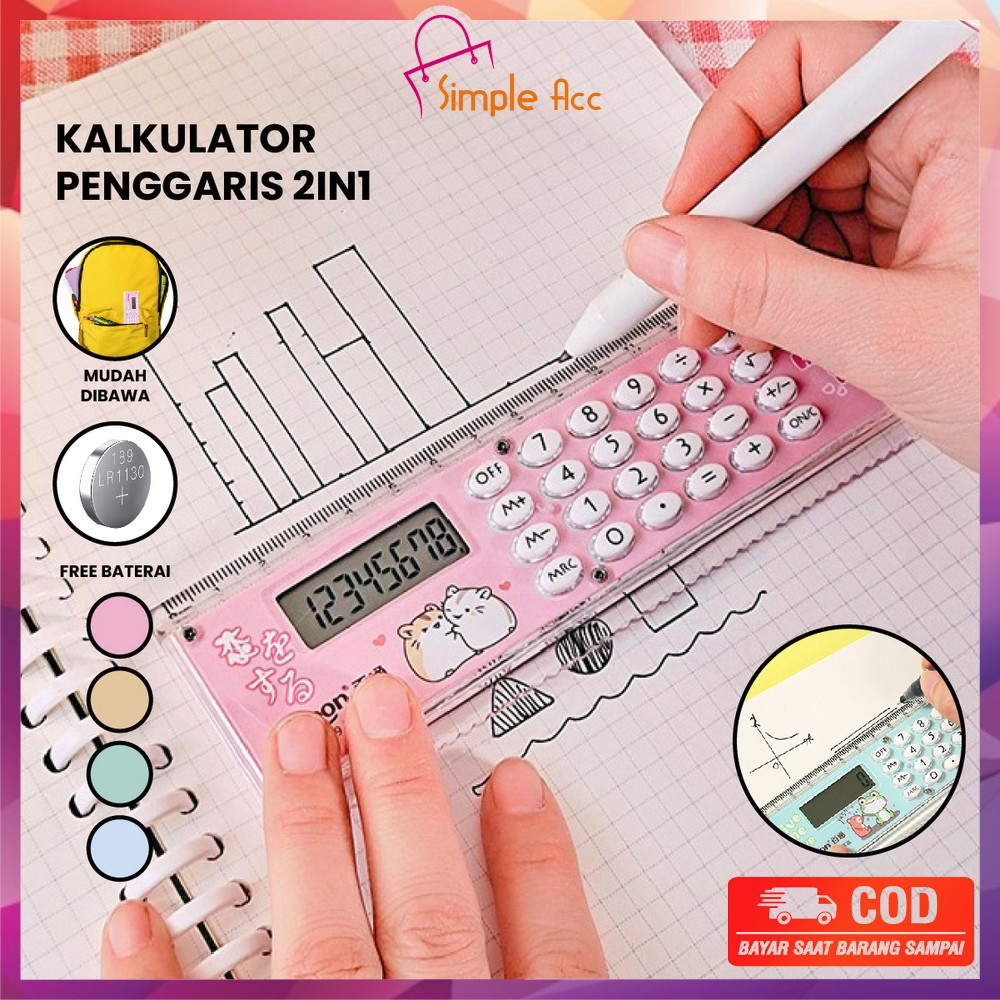 

DO-A65 Kalkulator Penggaris Karakter 2IN1 Mini Portable Multifungsi / Kalkulator 8 Digit Penggaris 15cm / Perlengkapan Sekolah Anak Praktis / Ruler Set Calculator Import