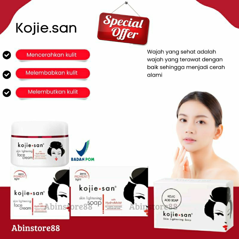 PROMO!! Kojie san Lightening Face Cream Kojiesan Lightening Soap Pemutih Wajah Pelembab