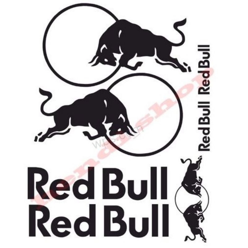 stiker red bull, helm full face, 1 set, sesuai gambar