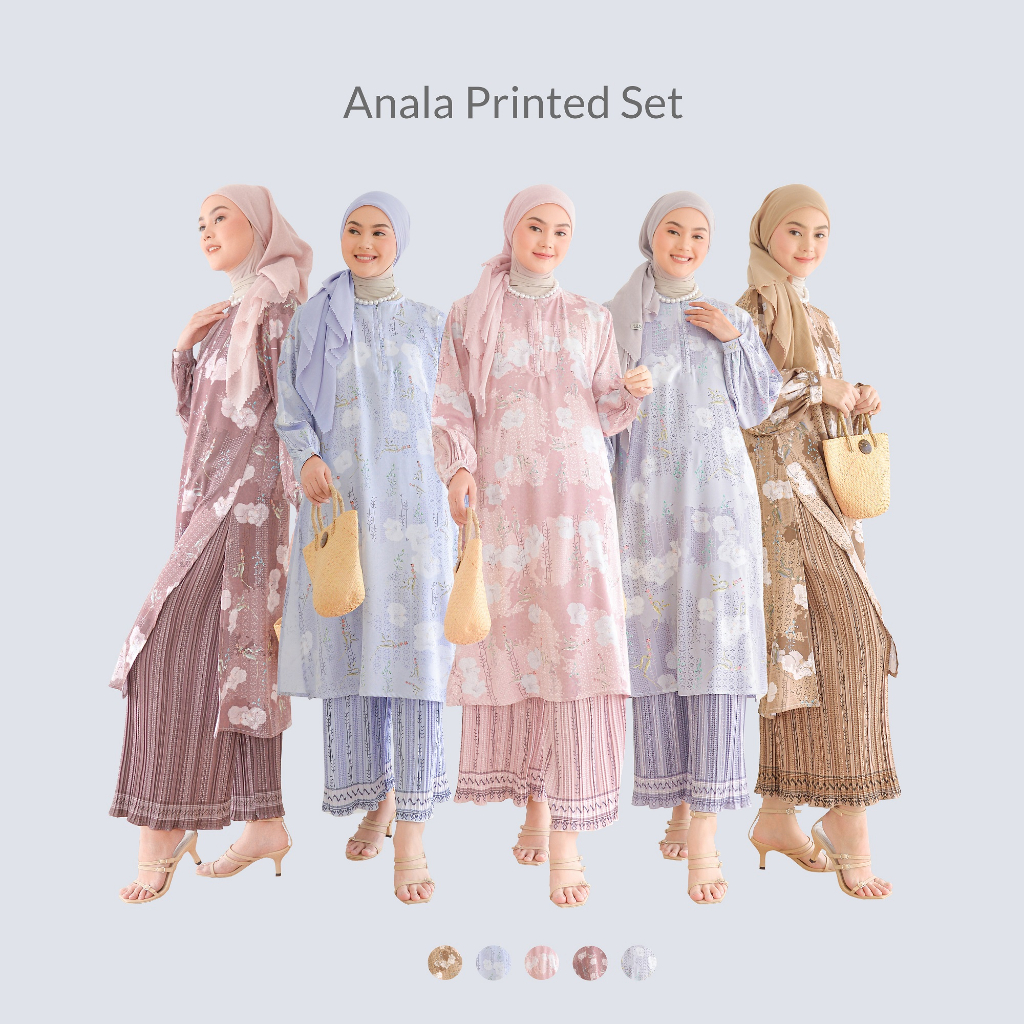 NUNA Anala Set | setelan one set wanita katun printing motif busui