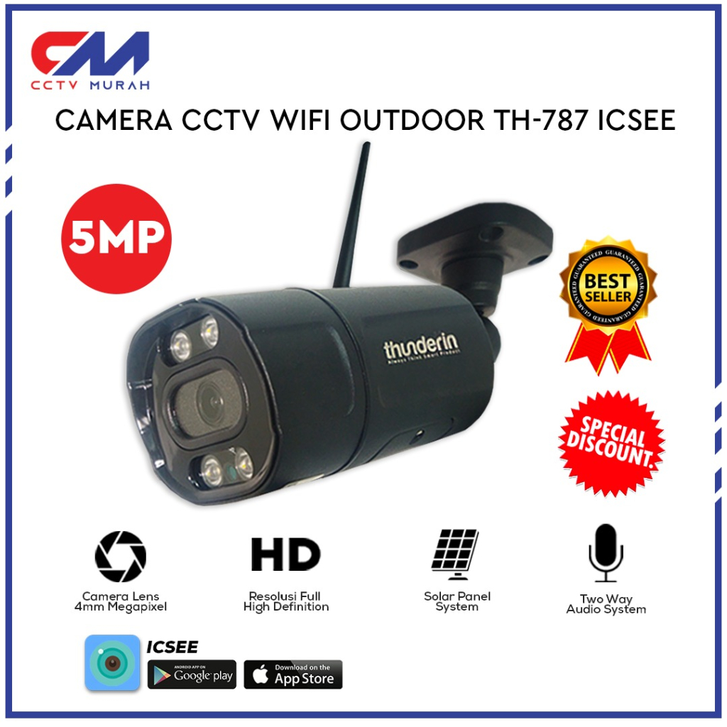 CAMERA CCTV IP WIFI OUTDOOR  5MP THUNDERIN TH-787-ICSEE