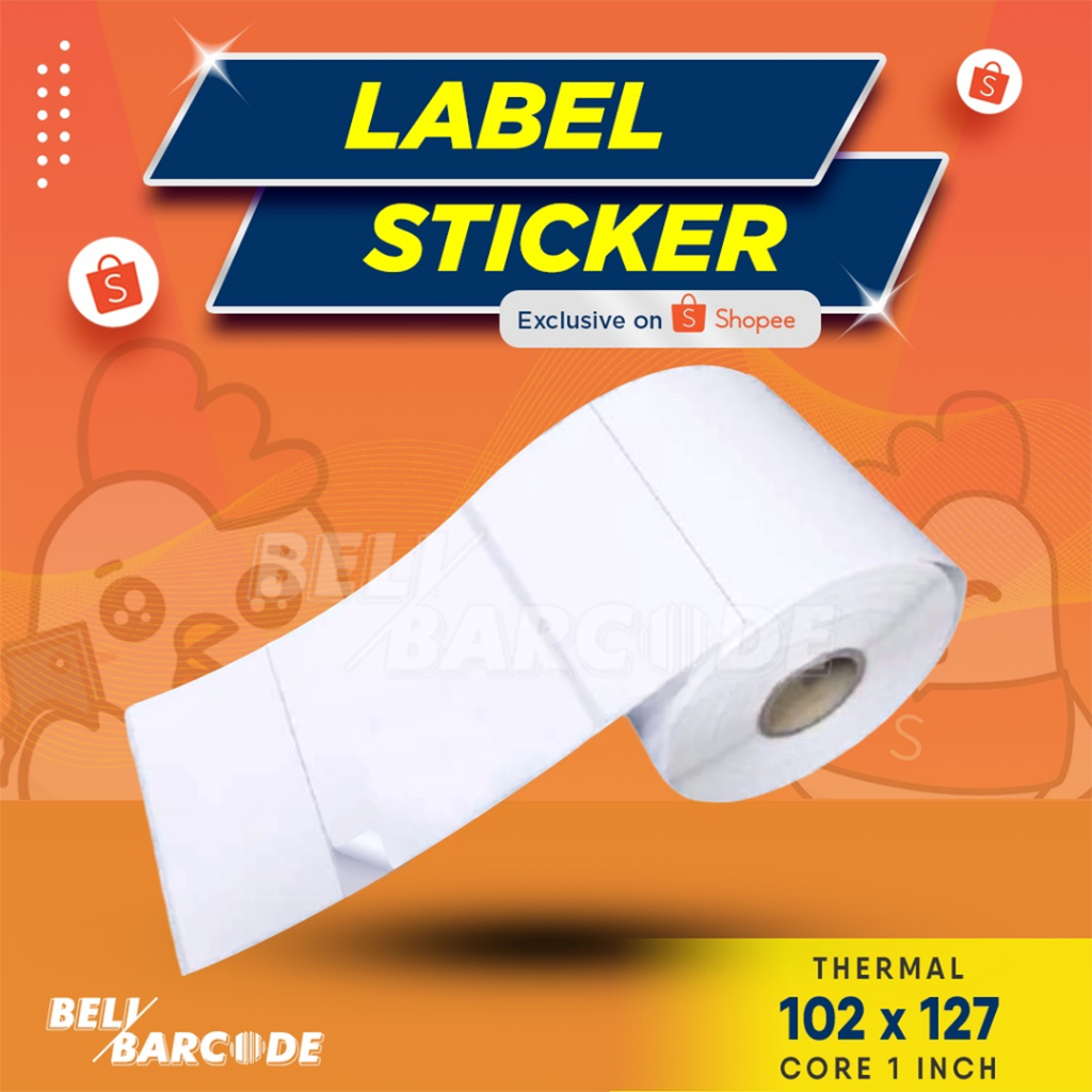 Stiker Label Barcode 102x127mm Thermal 1 Line isi 500 Pcs
