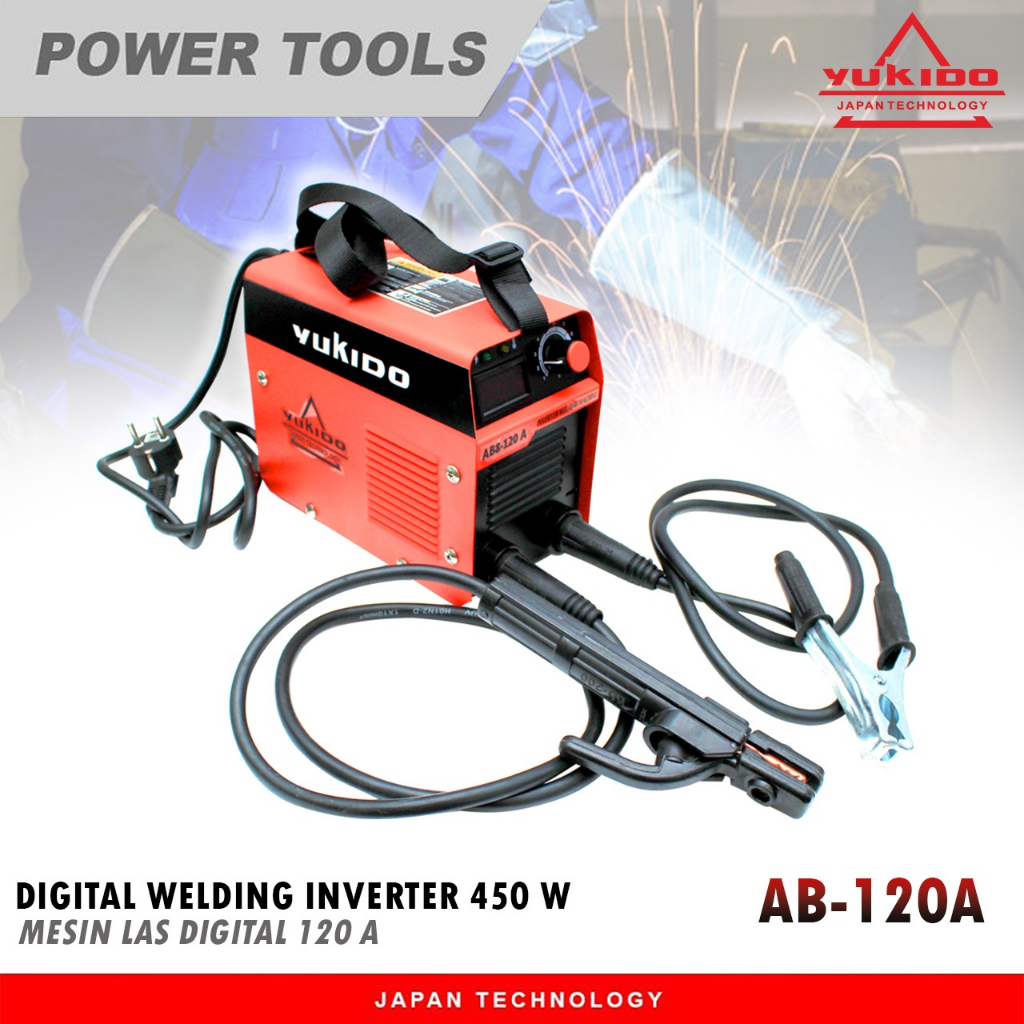 TERBARU MURAH !!LEBIH HEMAT LISTRIK - MESIN LAS LISTRIK 450W 120A YUKIDO INVERTER WELDING - TRAFO LAS YUKIDO 120A