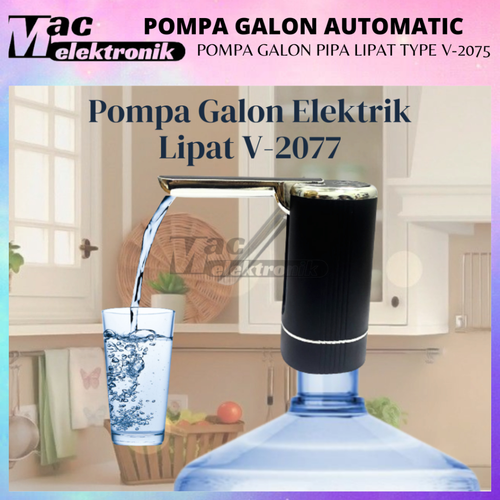 POMPA GALON AUTOMATIC BISA DILIPAT V-2077 / DISPENSER AIR GALO ELEKTRIK CAS CAS AN SUARA HALUS