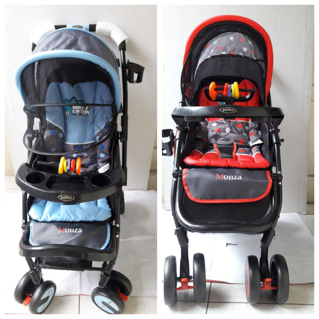 Pliko Monza Baby Stroller Rocker Kereta Bayi 2 Arah Depan Belakang Reversible Handle Rem Kelambu