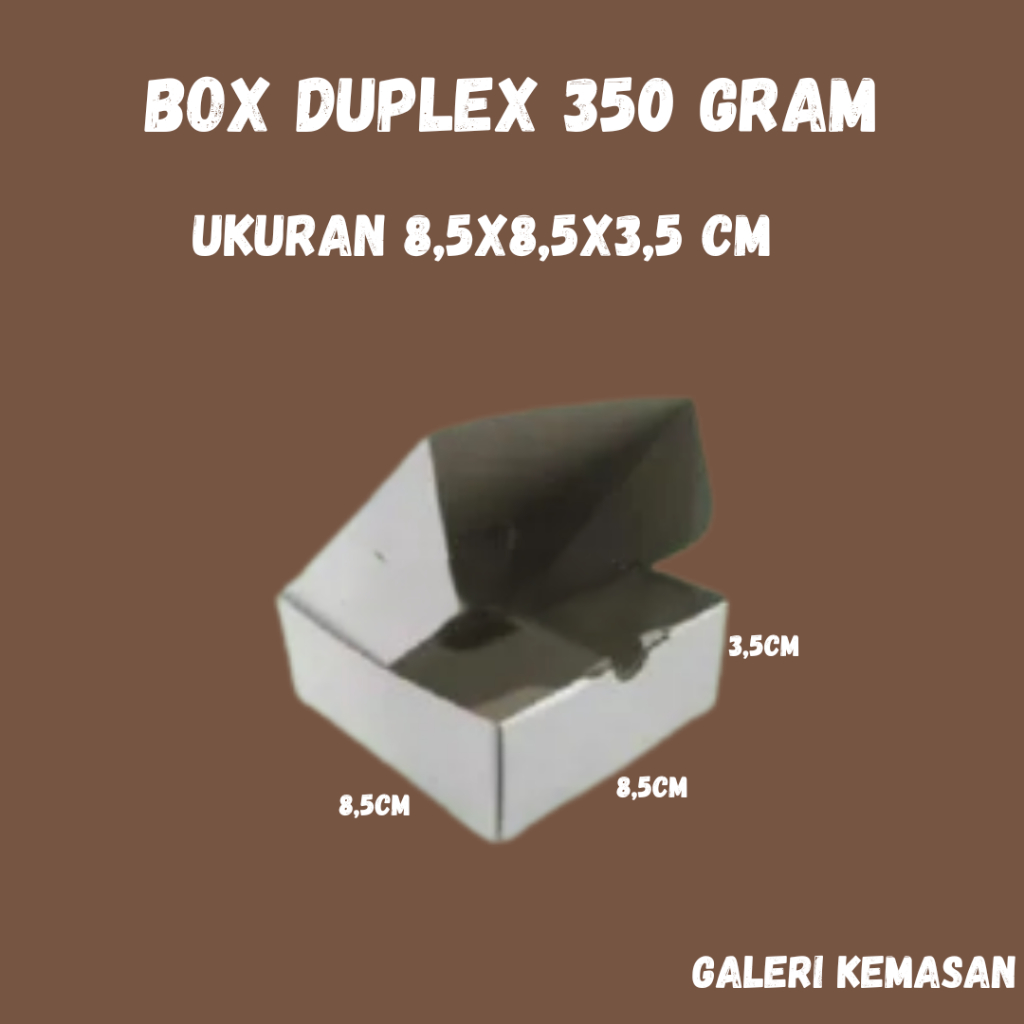 

Kardus Packaging/Kemasan/Box Duplex 350 gram Ukuran 8,5x8,5x3,5 CM (Pembelian min 10pcs)