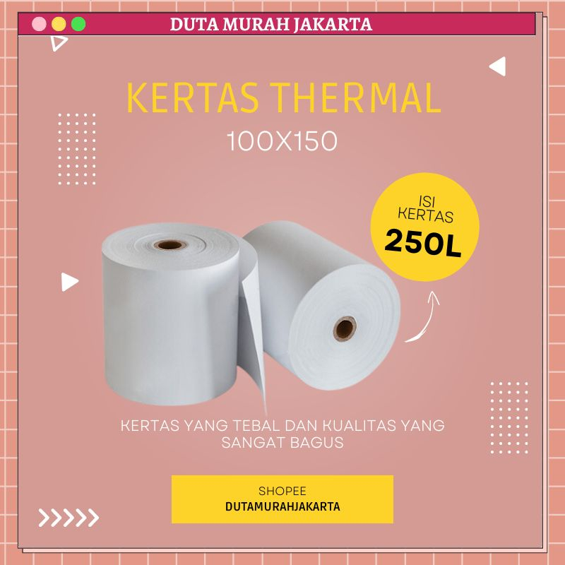 

Kertas Label Pengiriman Thermal 1 Roll A6 100 x 150 Sticker Barcode Isi 250pcs DMJ