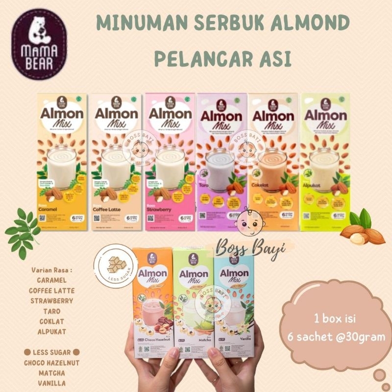 MAMA BEAR - Almon Mix Minuman Serbuk Susu Almond + Daun Katuk (Pelancar Asi/Asi Booster)