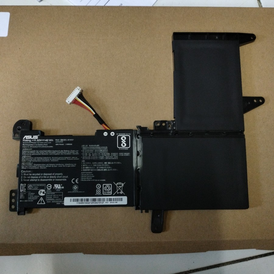 Baterai ASUS X510 F510 S510 X510 X510UA S510UR B31N1637 C31N1637