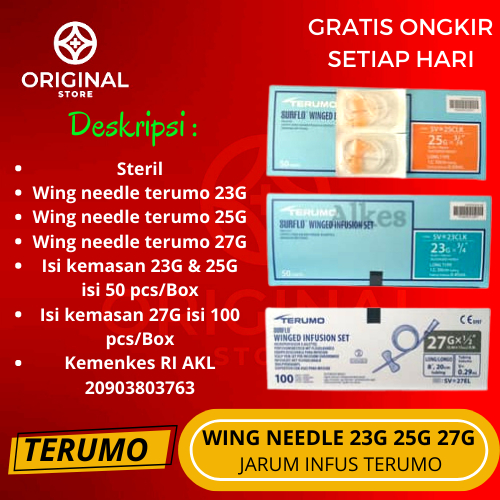 WING NEEDLE TERUMO JARUM SELANG INFUS TERUMO PER PCS - TERUMO