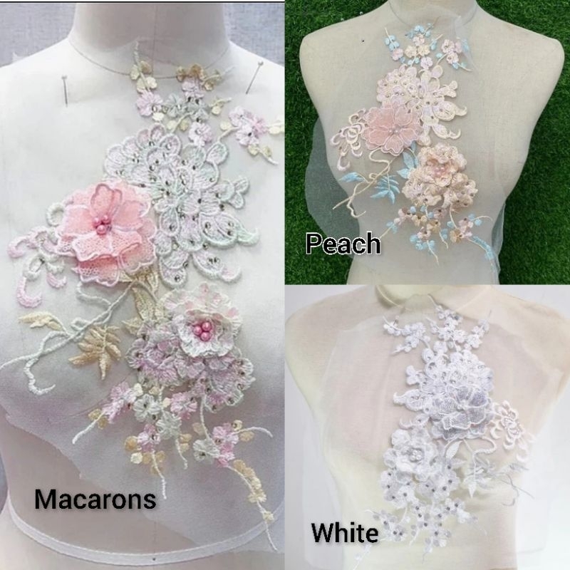 lace bordir bunga 3d , wedding lace, lace bordir
