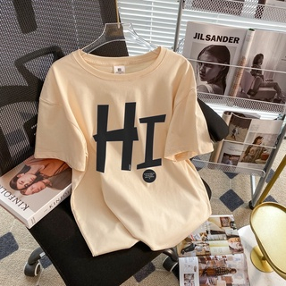 Kaos Baju Raglan Wanita Letters HI Kaos korean style Wanita Baju Atasan Wanita Baju Oversize Ootd