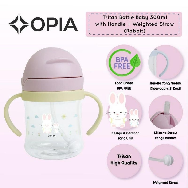 Opia tritan baby bottle 300ml (rabbit) - botol minum anak