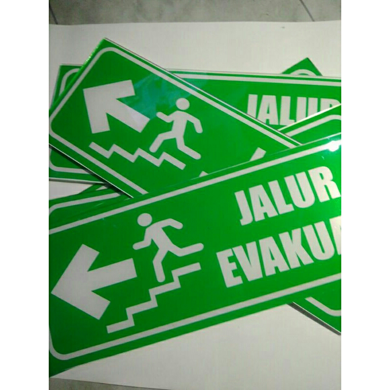 

Akrilik / Stiker Vinyl Jalur Evakuasi Turun Tangga Kiri