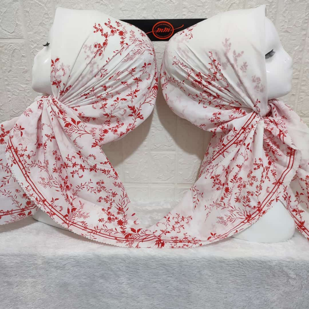 HIJAB SEGI EMPAT MOTIF VOAL MERAH PUTIH LASERCUT KW JILBAB SEGIEMPAT MOTIF GROSIR KERUDUNG MOTIF SERAGAM TERMURAH DAN TERLARIS SAFA HIJAB