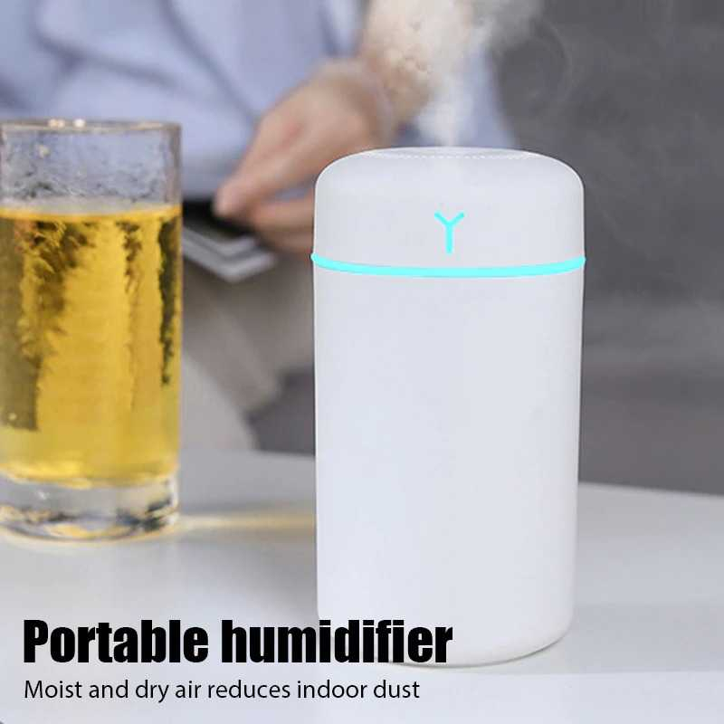 Air Humidifier Diffuser Pelembab Udara Lampu Tidur 420ml Alat Pembuat Uap Alami Desain Simpel Berkualitas