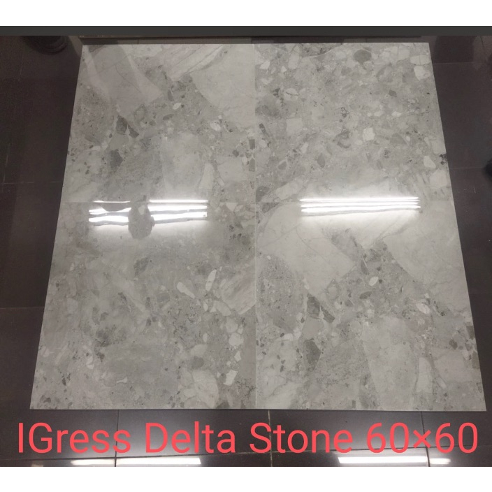 Granit 60x60 Kilap IGRESS Delta Stone Motif Batu Kilap