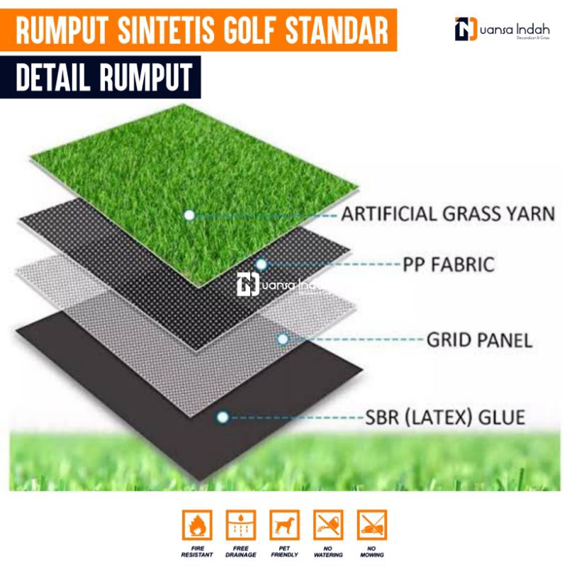 RUMPUT SINTETIS GOLF STANDAR UKURAN 50x300 CM