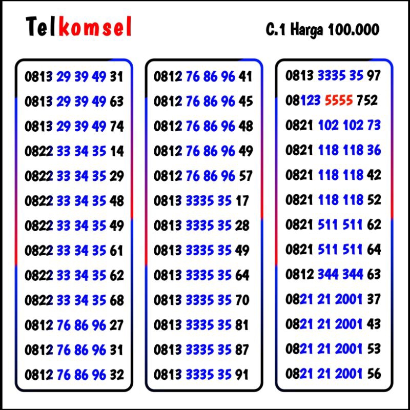 nomor cantik Telkomsel