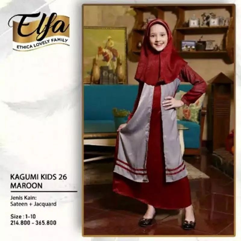 Gamis Anak ETHICA KAGUMI KIDS 26 MAROON