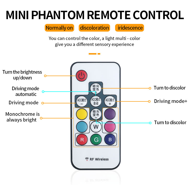 Lampu LED Strip DLR RGB 60cm Lampu Alis Mobil