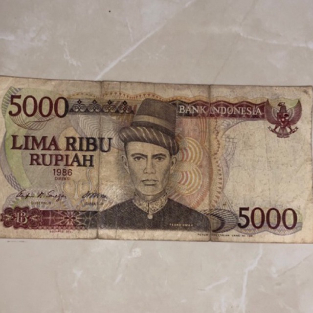 Uang kuno 5rb 5000 teuku umar tahun 1986 rp 5000 teuku umar rp.5000 teuku umar uang kuno 5000 rupiah