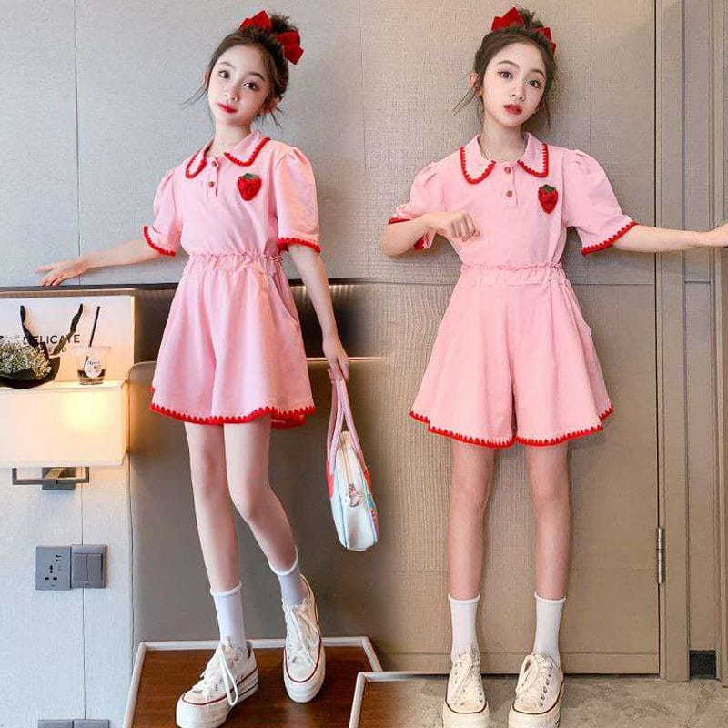 Setelan Anak Perempuan Remaja Korean Style Cute Strawberry